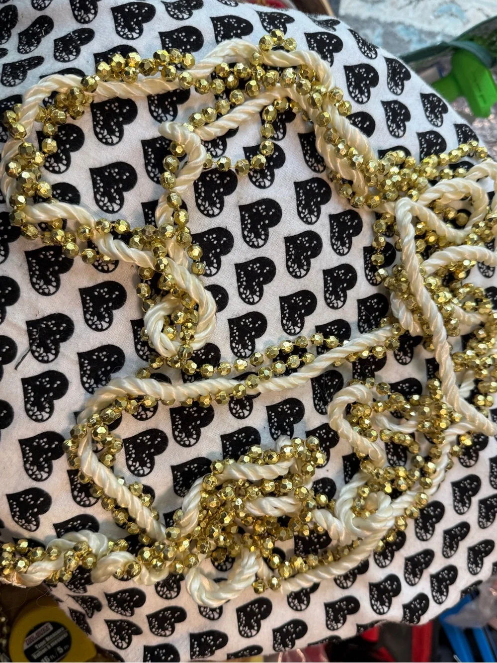 braided bead and twisted rope Christmas garland